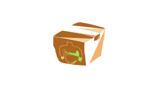 Box with donation clothes icon animation — Stock Video