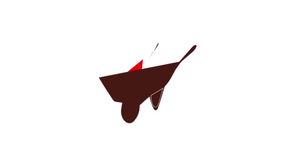 Анимация значка красной тележки — стоковое видео
