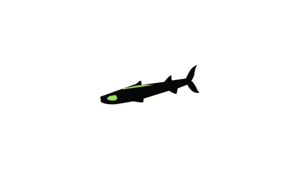 Animation des Hechtfischsymbols — Stockvideo
