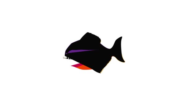 Animação ícone Piranha — Vídeo de Stock