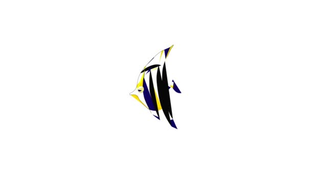 Animation des Fisch-Zanclus-Symbols — Stockvideo