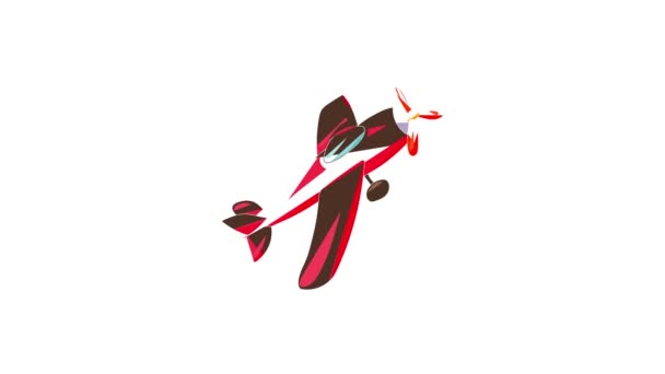 Red aircraft icon animation — Stock Video