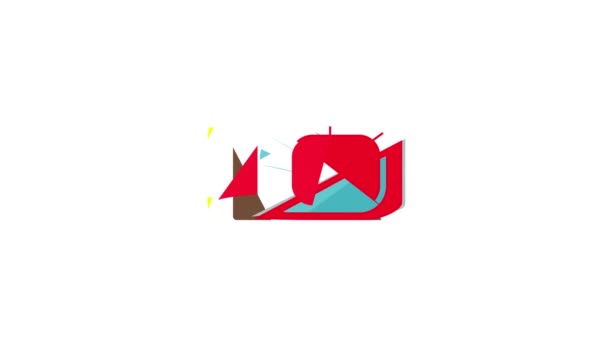 빨간 자동차 상단 뷰 아이콘 애니메이션 — 비디오
