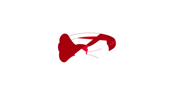 Corbata de lazo rojo icono animación — Vídeo de stock