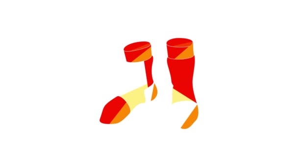 Ein Paar gelbe Socken Symbolanimation — Stockvideo