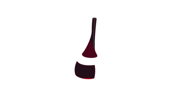 Red nail polish bottle icon animation — Stock Video