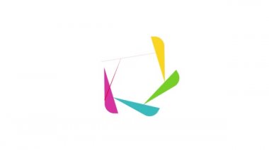 Çok renkli soyut çember simgesi canlandırması