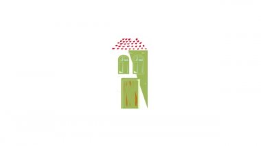 Kırmızı çatı simgesi animasyonlu beyaz ev