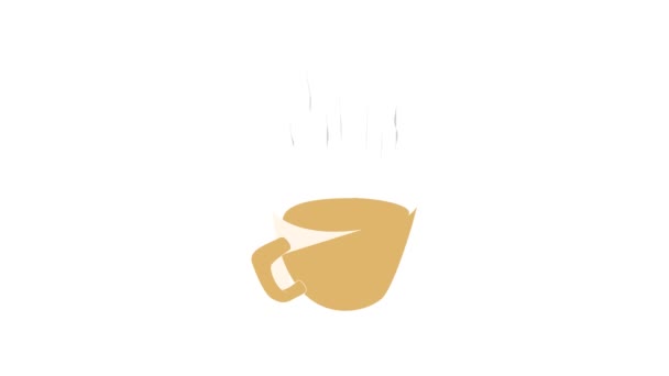 Taza de café Icono Animación — Vídeo de stock