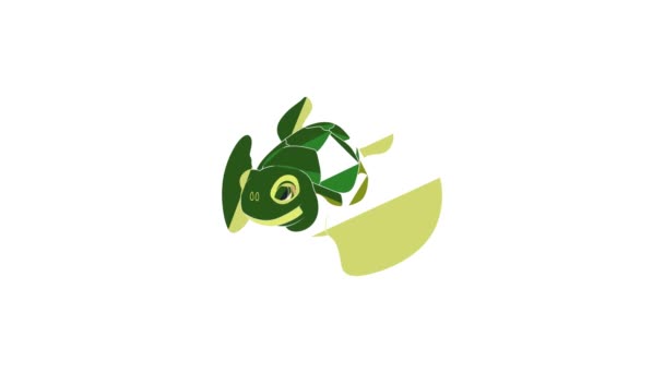 Deniz kaplumbağası simgesi canlandırması — Stok video