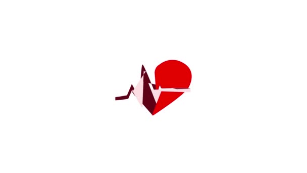 Hjärtat slår ikonen animation — Stockvideo