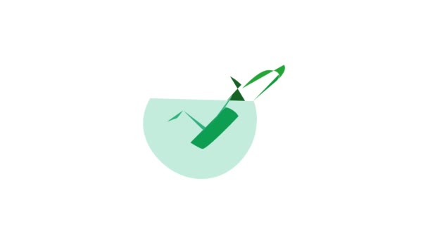 Hand drawn green tick icon animation — Stock Video