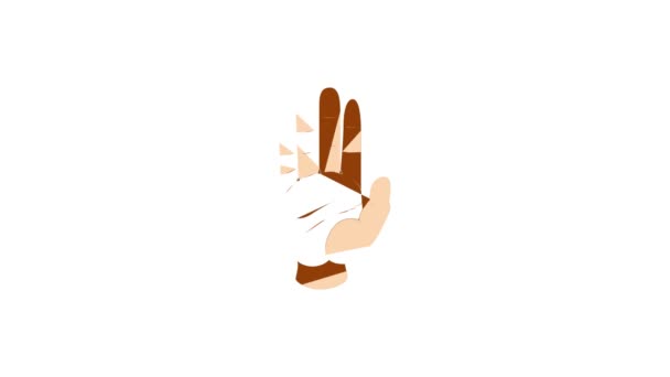 Hand met vijf vingers pictogram animatie — Stockvideo