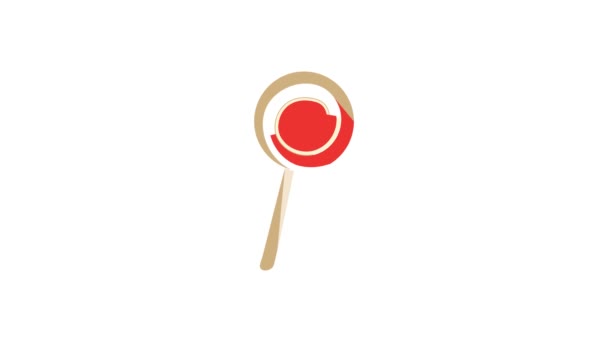 Animação de ícone de candie espiral vermelha e branca — Vídeo de Stock