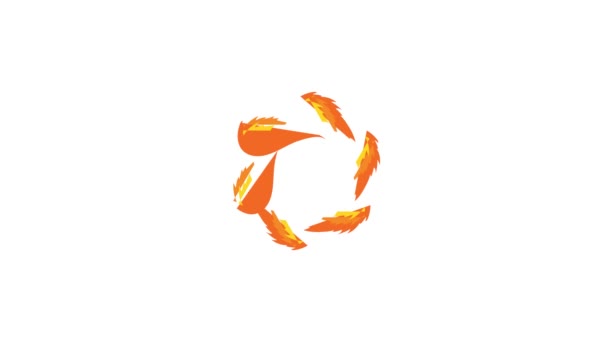 Animace oranžové abstraktní ikony kruhu — Stock video