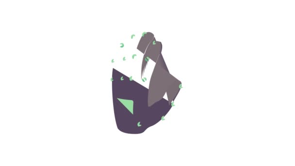 Elektronische handschoen pictogram animatie — Stockvideo