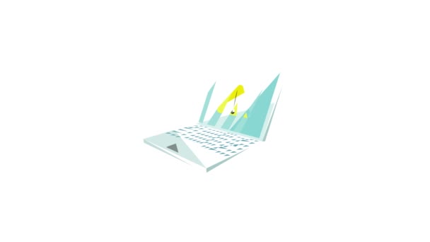 Sistema de aviso sobre animação ícone laptop — Vídeo de Stock