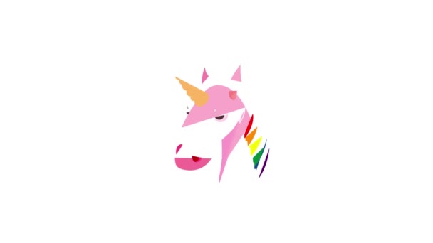 LGBT arco iris unicornio icono de animación — Vídeo de stock