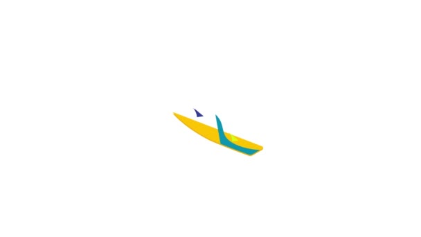 Animace ikon Surfboard — Stock video