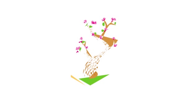 Sakura pictogram animatie — Stockvideo