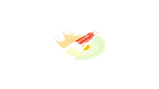 培根和鸡蛋图标动画 — 图库视频影像