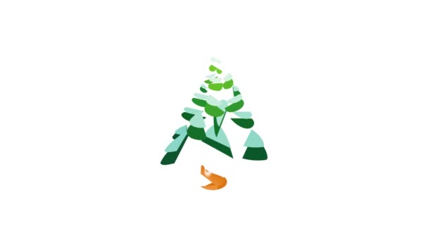 Snowy fir icon animation — Stock Video