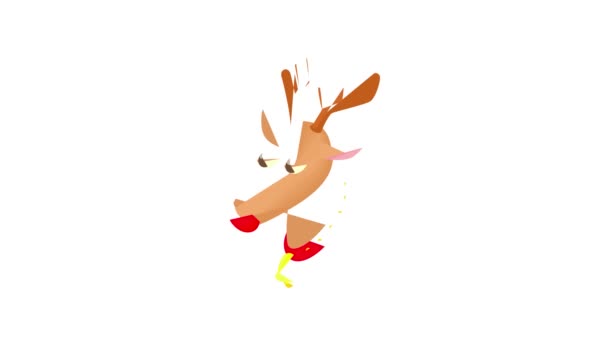 Christmas deer icon animation — Stock Video