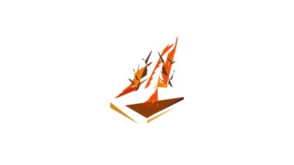 Fuego forestal Icono Animación — Vídeos de Stock