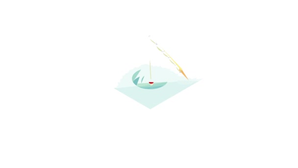 Pêche sur glace hiver icône animation — Video