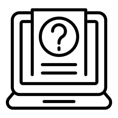 Çevrimiçi test simgesi ana hatları vektörü. Bilgisayar sınavı