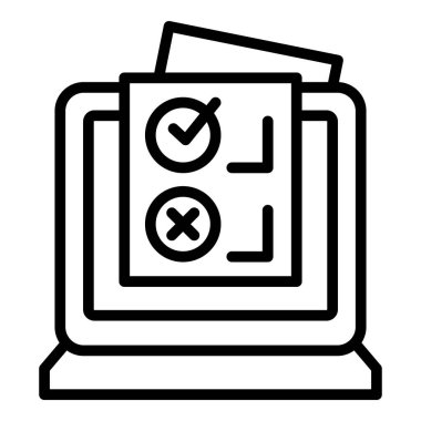 İş eğitimi ikonu ana hatları vektörü. Okul eğitimi