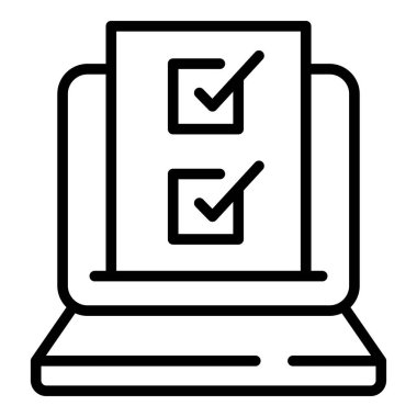 Online sınav ikonu ana hatlarını test et. Okul sınavı