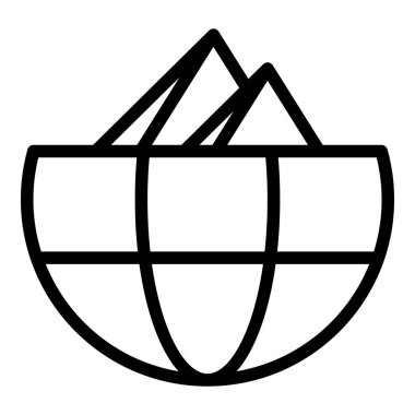 Küresel seyahat ikonu ana hatları vektörü. Dünya etrafında