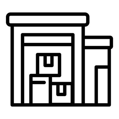 Paket depo ikonu ana hat vektörü. Dijital denetim