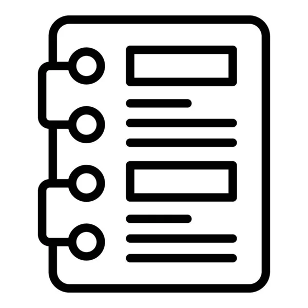 Notebook étude icône contour vecteur. Recherche de cas — Image vectorielle