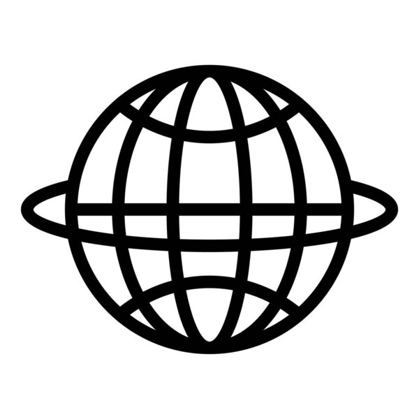 Иконка планеты путешествия вектор контура. Мировой шар