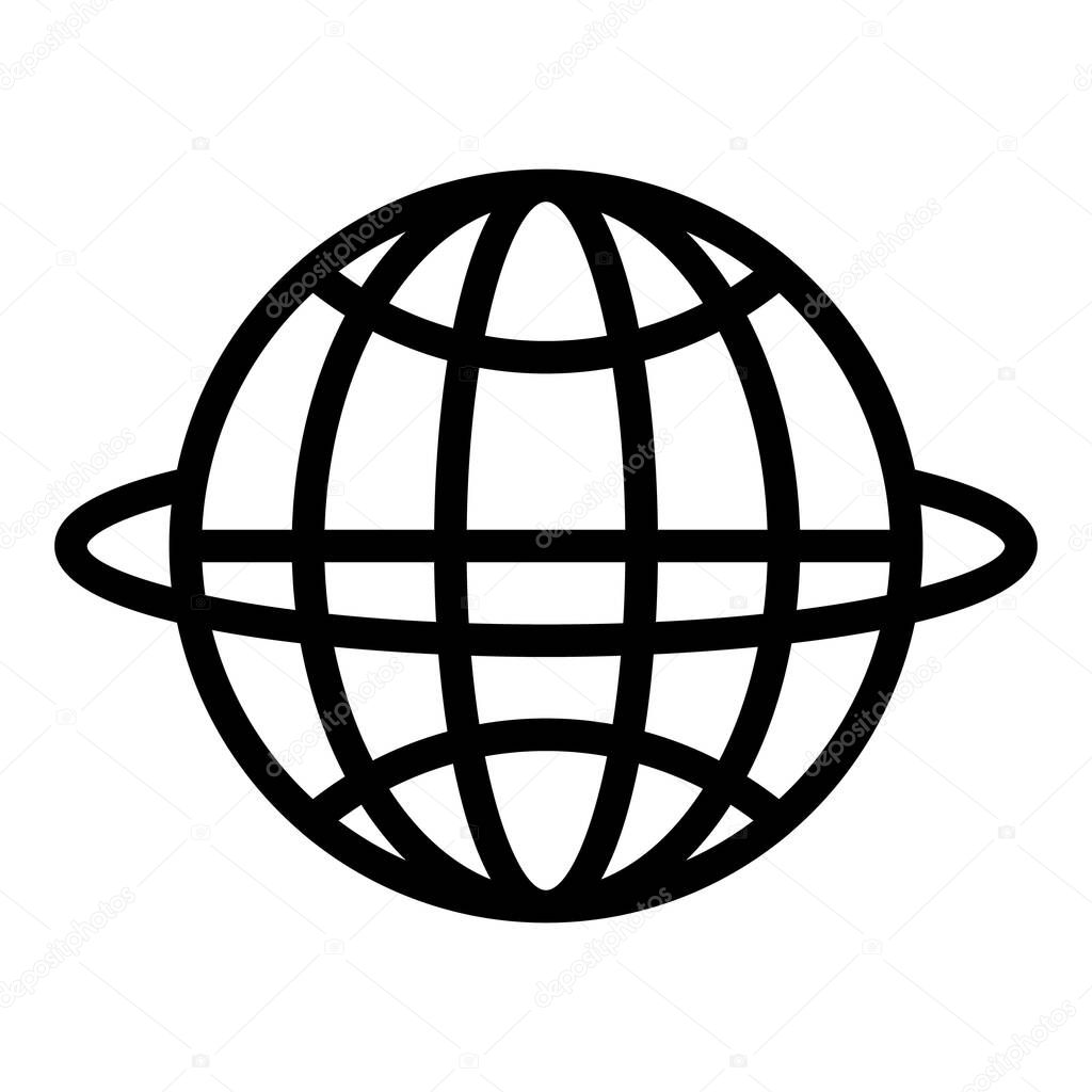 Journey planet icon outline vector. World globe