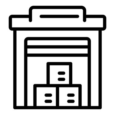 Depo dijital ikon ana hatları vektörü. Yönetim denetimi