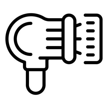 Bilgisayar tarayıcısı envanter simgesi ana hatları vektörü. Dijital yönetim