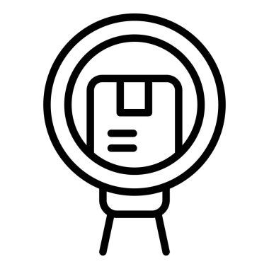 Envanter optimizasyon ikonu ana hatları vektörü. Dijital yönetim