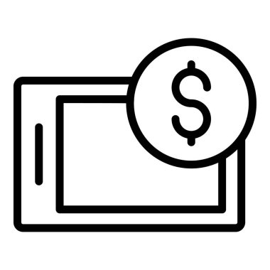 Dijital aygıt simgesi ana hatları vektörü. Bilgisayar deposu