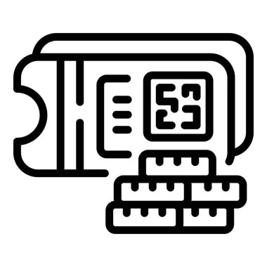 Bilet simgesi taslak vektörü al. Film kitabı.