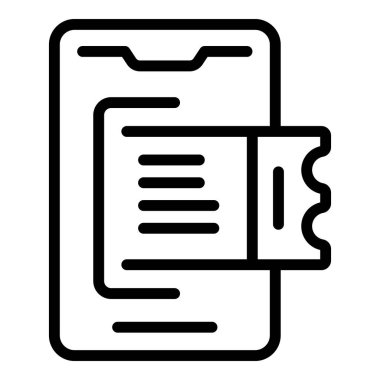 Akıllı telefon video ikonu ana hatlı vektör. Mobil podcast