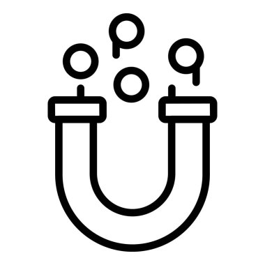 Ana fikir mıknatıs simgesi ana hatları vektörü. Sosyal medya