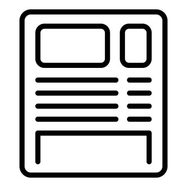 Gazete Kol ikonu ana hatları vektörü. Anahtar Lider