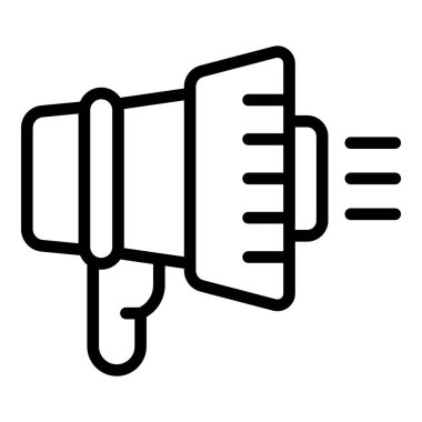 Kamu megafon ikonu ana hatları vektörü. Anahtar Lider