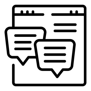 Web çevrimiçi sohbet simgesi ana hatları vektörü. Kol görüşü