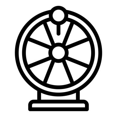 Şanslı tekerlek ikonu ana hat vektörü. Piyango çek