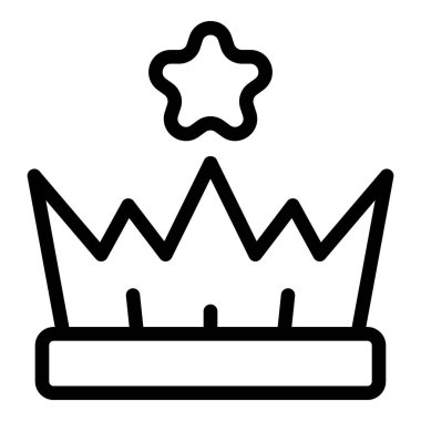 Crown ödül ikonu ana hat vektörü. Piyango çek
