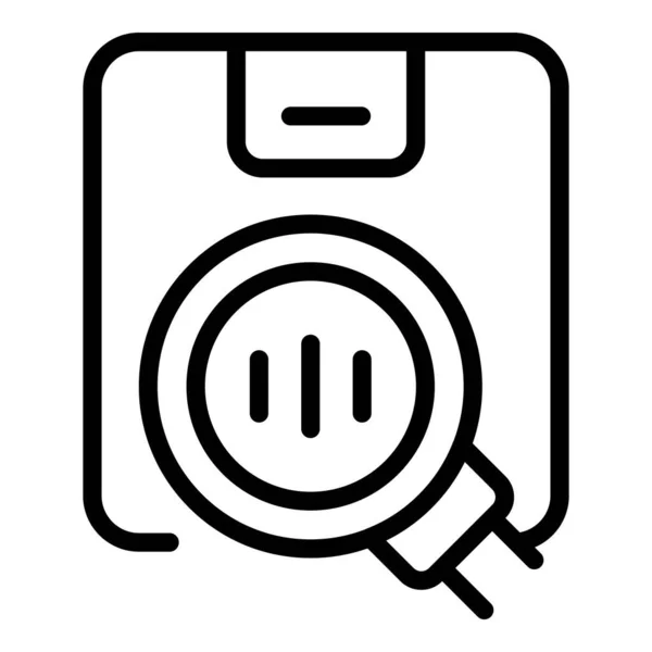 Buscar vector de esquema de icono de paquete. Control digital — Vector de stock